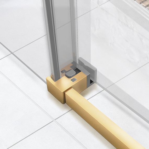 Душевое ограждение Vincea Slim Soft 130x80 см VSR-1SS8013CLG, брашированное золото/прозрачное - фото 3