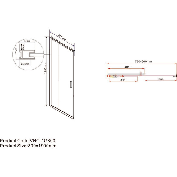 Душевое ограждение Vincea Garda 110x80 см VSS-1G8011CLG, брашированное золото/прозрачное - фото 6