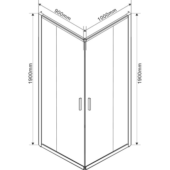 Душевое ограждение Vincea Garda 100x90 см VSS-1G9010CGB, чёрный/тонированное - фото 6