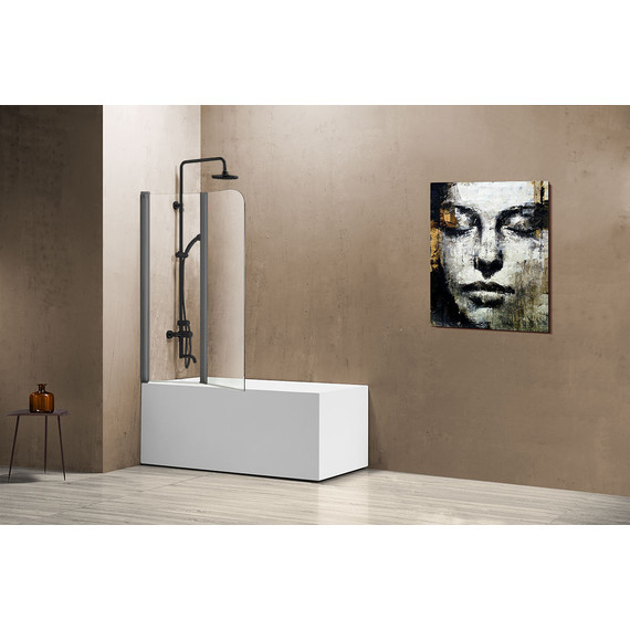 Шторка для ванны Vincea VSB 114 см VSB-12114CLGM, чёрный/прозрачное - фото 2