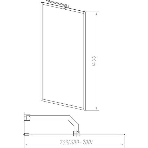 Шторка для ванны Vincea 70 см VSB-41700FLGM, чёрный/узор - фото 3