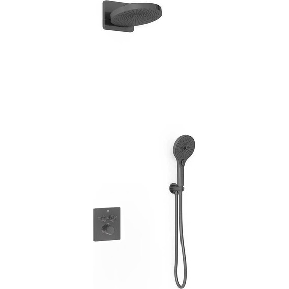 Душевая система для душа с термостатом Vincea Inspire VSFW-3I21MT1GM, вороненая сталь - фото 2