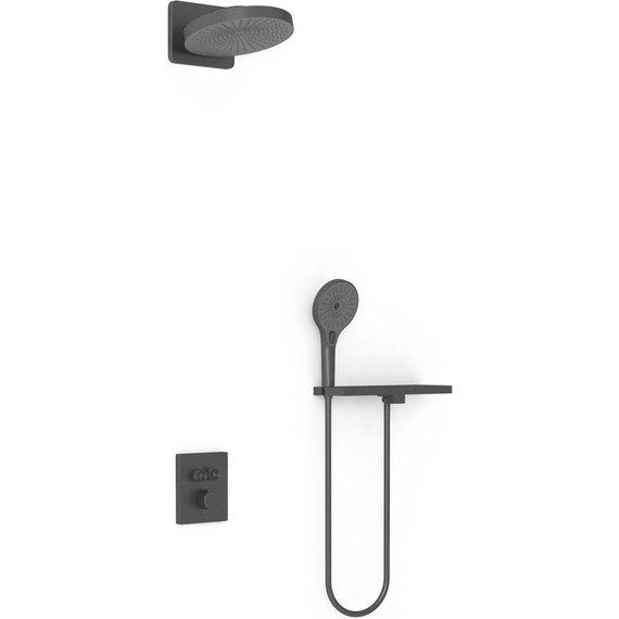 Душевая система для душа с термостатом Vincea Inspire VSFW-3I21MT1RMB, чёрный матовый - фото 2