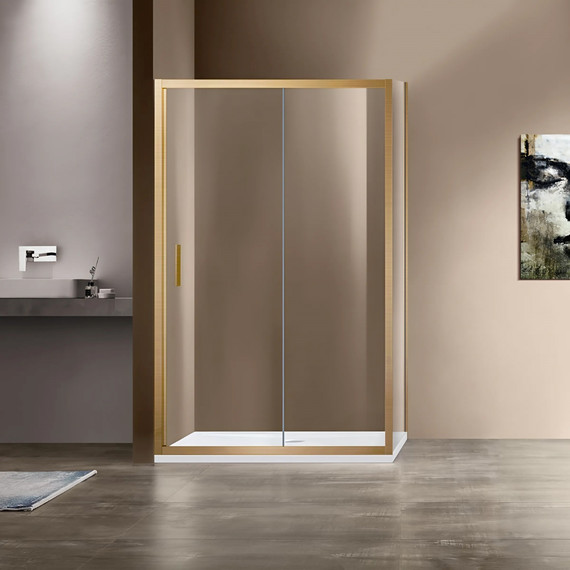 Душевое ограждение Vincea Garda 120x90 см VSR-1G9012CLG, брашированное золото/прозрачное - фото 