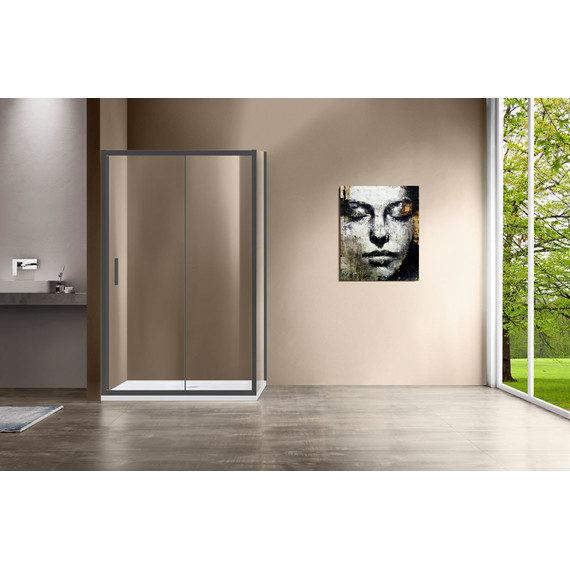Душевое ограждение Vincea Garda 110x80 см VSR-1G8011CLGM, вороненая сталь/прозрачное - фото 2