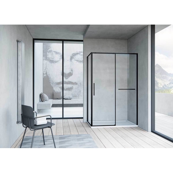 Душевое ограждение Vincea Slim Soft 150x80 см VSR-1SS8015CLB, чёрный/прозрачное - фото 2