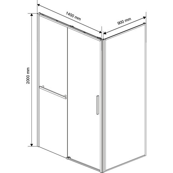 Душевое ограждение Vincea Slim Soft 140x90 см VSR-1SS9014CLGM, вороненая сталь/прозрачное - фото 4