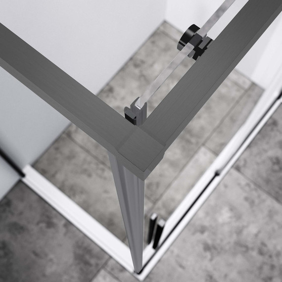 Душевое ограждение Vincea Slim-N 120x80 см VSR-4SN8012CLGM, вороненая сталь/прозрачное - фото 3