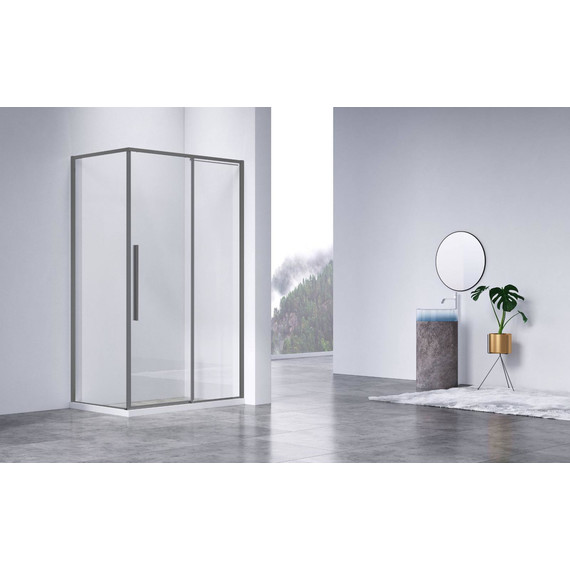 Душевое ограждение Vincea Slim-N 110x80 см VSR-4SN8011CLGM, вороненая сталь/прозрачное - фото 2