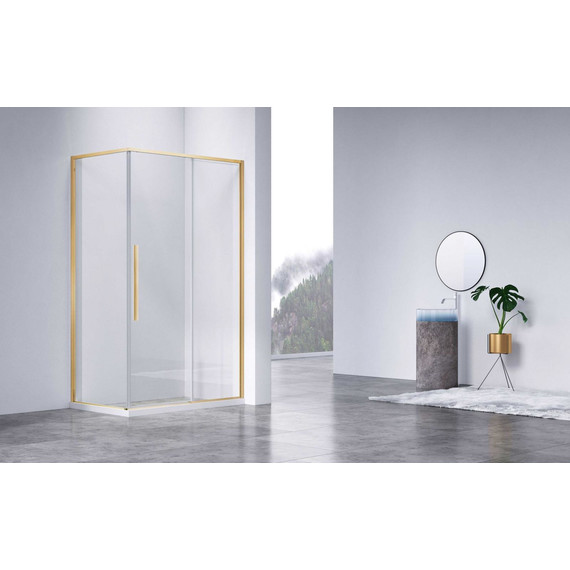 Душевое ограждение Vincea Slim-N 130x90 см VSR-4SN9013CLG, брашированное золото/прозрачное - фото 2