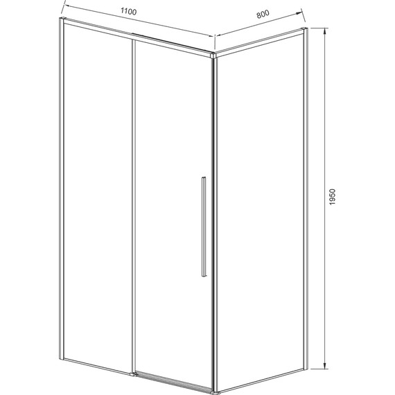 Душевое ограждение Vincea Slim-N 110x80 см VSR-4SN8011CLG, брашированное золото/прозрачное - фото 5