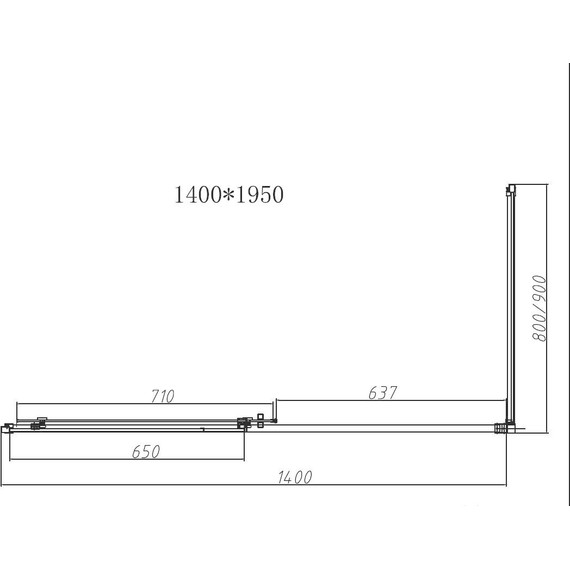 Душевое ограждение Vincea Slim-N 140x80 см VSR-4SN8014CLGM, вороненая сталь/прозрачное - фото 6