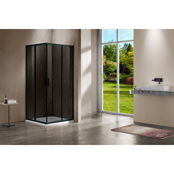 Душевое ограждение Vincea Garda 100x90 см VSS-1G9010CGB, чёрный/тонированное - фото 2