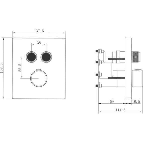 Душевая система для душа с термостатом Vincea Inspire VSFW-3I21MT5GM, вороненая сталь - фото 13