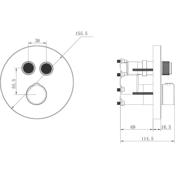 Душевая система для душа с термостатом Vincea Inspire VSFW-3I22MT2GM, вороненая сталь - фото 21