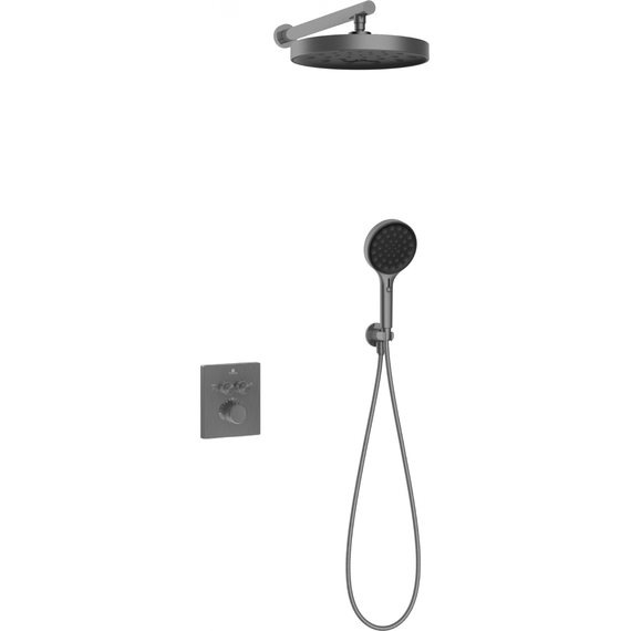 Душевая система для душа с термостатом Vincea Inspire VSFW-3I21MT2GM, вороненая сталь - фото 2