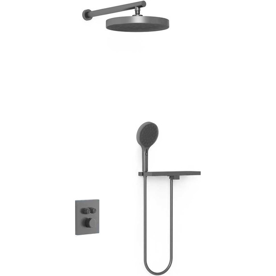 Душевая система для душа с термостатом Vincea Inspire VSFW-3I21MT2RGM, вороненая сталь - фото 2