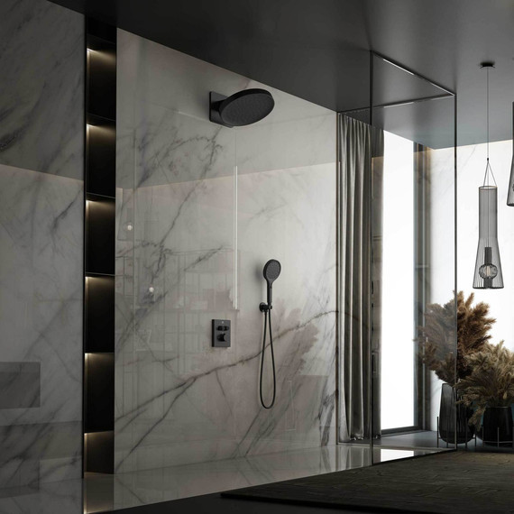 Душевая система для душа с термостатом Vincea Inspire VSFW-3I21MT3MB, чёрный матовый - фото 2