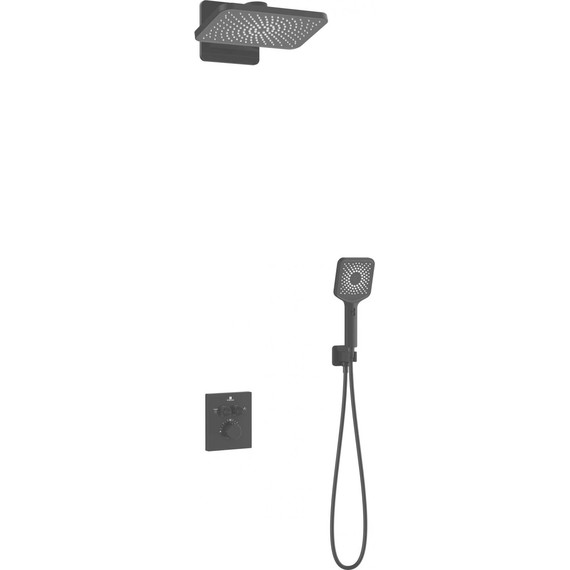 Душевая система для душа с термостатом Vincea Inspire VSFW-3I21MT4MB, чёрный матовый - фото 2