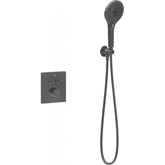 Душевая система для душа с термостатом Vincea Inspire VSFW-3I21MT5GM, вороненая сталь - фото 3