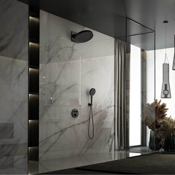 Душевая система для душа с термостатом Vincea Inspire VSFW-3I22MT3MB, чёрный матовый - фото 2