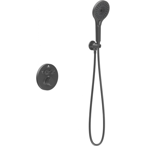 Душевая система для душа с термостатом Vincea Inspire VSFW-3I22MT5GM, вороненая сталь - фото 3