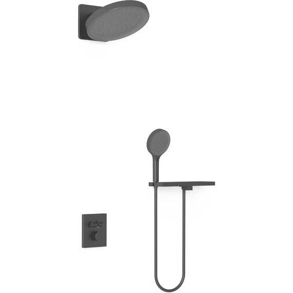 Душевая система для душа с термостатом Vincea Inspire VSFW-3I21MT3RMB, чёрный матовый - фото 2