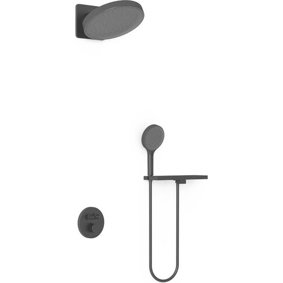 Душевая система для душа с термостатом Vincea Inspire VSFW-3I22MT3RMB, чёрный матовый - фото 2