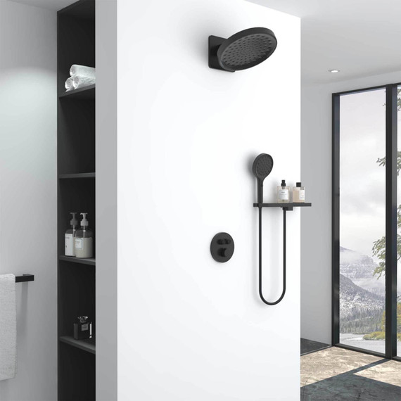Душевая система для душа с термостатом Vincea Inspire VSFW-3I22MT3RMB, чёрный матовый - фото 