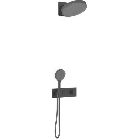 Душевая система для душа с термостатом Vincea VSFW-422TI3MB, чёрный матовый - фото 2