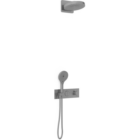 Душевая система для душа с термостатом Vincea VSFW-422TI1GM, вороненая сталь - фото 3