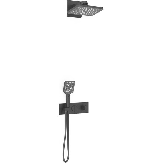 Душевая система для душа с термостатом Vincea VSFW-422TI4MB, чёрный матовый - фото 2