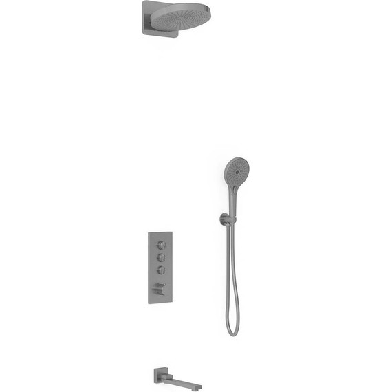 Душевая система для душа с термостатом Vincea VSFW-433TI1GM, вороненая сталь - фото 2