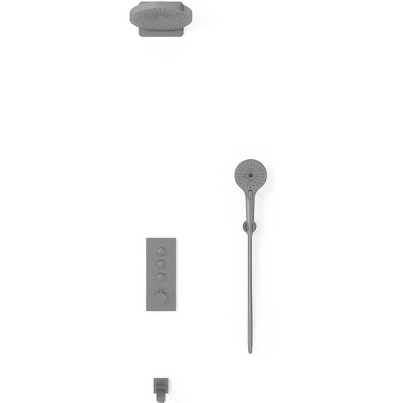 Душевая система для душа с термостатом Vincea VSFW-433TI1GM, вороненая сталь - фото 3