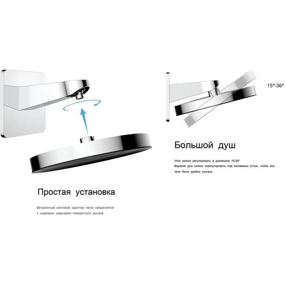 Душевая система для душа с термостатом Vincea Inspire VSFW-3I21MT3RMB, чёрный матовый - фото 11