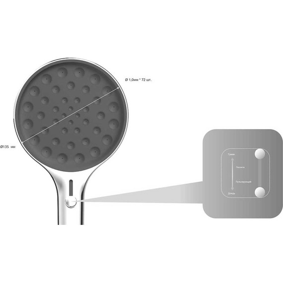 Душевая система для душа с термостатом Vincea Inspire VSFW-3I21MT2RMB, чёрный матовый - фото 12