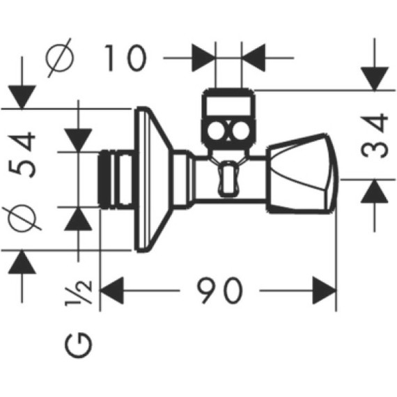 Вентиль угловой Hansgrohe 13902000 - фото 2