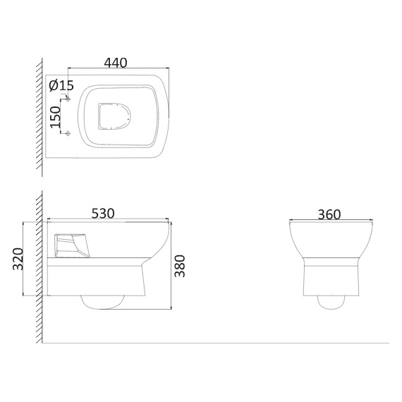 Унитаз подвесной Creo Ceramique Tours с крышкой микролифт - фото 2