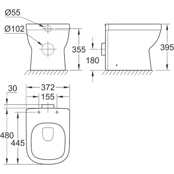 Унитаз приставной безободковый Grohe Euro Ceramic 39329000 - фото 2