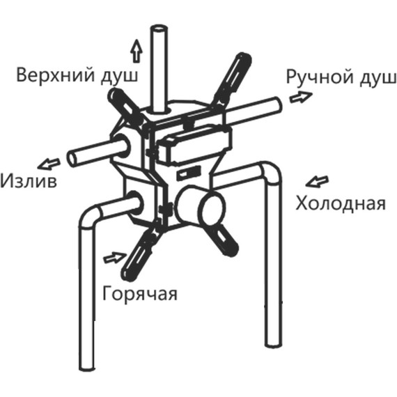 Смеситель для душа Vincea VSCV-431MB (со скрытой частью) матовый черный - фото 4