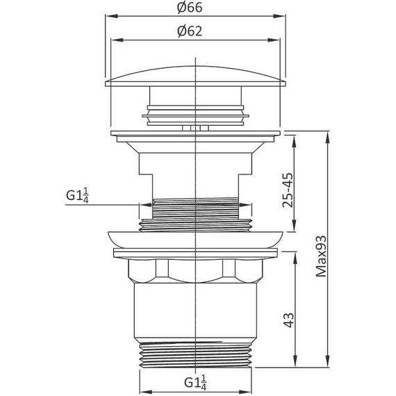 Донный клапан Vincea DPU-1B01GM, вороненая сталь - фото 2