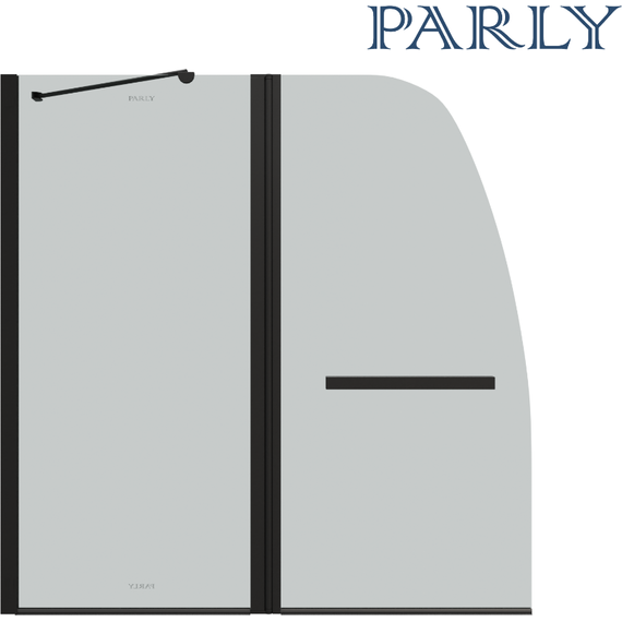 Шторка для ванны Parly 120 см F03B, чёрный/прозрачное - фото 4