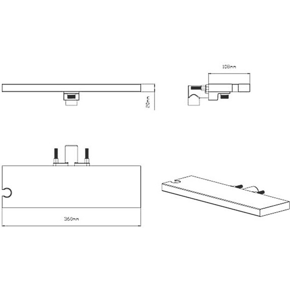 Душевая система для ванны с термостатом Vincea VSFW-433TI3RGM, вороненая сталь - фото 21