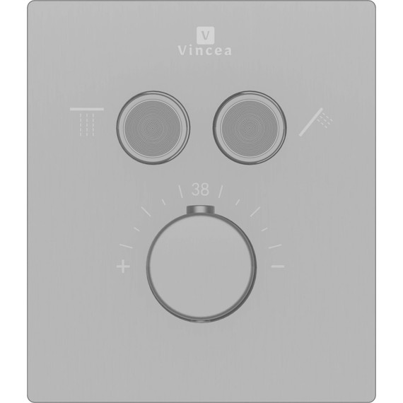 Смеситель для душа с термостатом Vincea VSCV-321T-MGM (со скрытой частью) вороненная сталь - фото 4