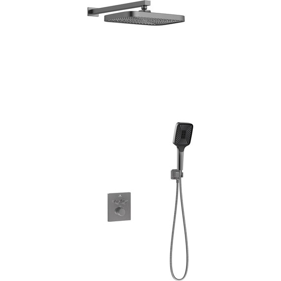 Душевая система для душа с термостатом Vincea VSFW-321MT1GM, вороненая сталь - фото 2