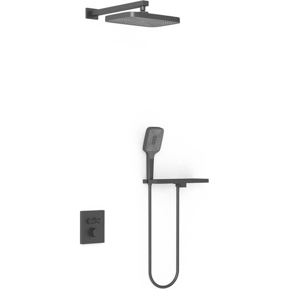 Душевая система для душа с термостатом Vincea VSFW-321MT1RMB, чёрный матовый - фото 2