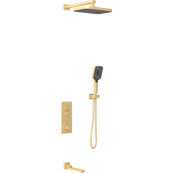 Душевая система для душа с термостатом Vincea VSFW-433T1BG, брашированное золото - фото 2