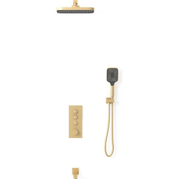 Душевая система для душа с термостатом Vincea VSFW-433T1BG, брашированное золото - фото 3