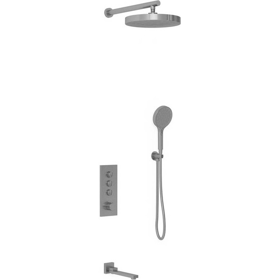 Душевая система для душа с термостатом Vincea VSFW-433TI2GM, вороненая сталь - фото 2