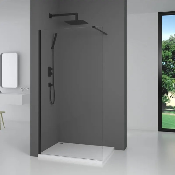 Душевая перегородка Parly 100х190 см T100B, чёрный/прозрачное - фото 3